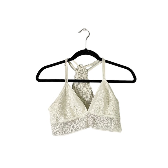 aerie Other - Aerie White/Off-White Floral Boho Lace Bralette Size Medium Pads Not Included